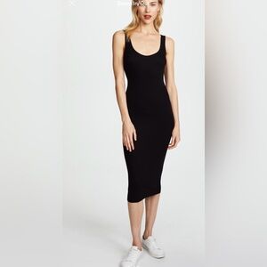 Enza costa silk ribbed black midi dress small women tank
